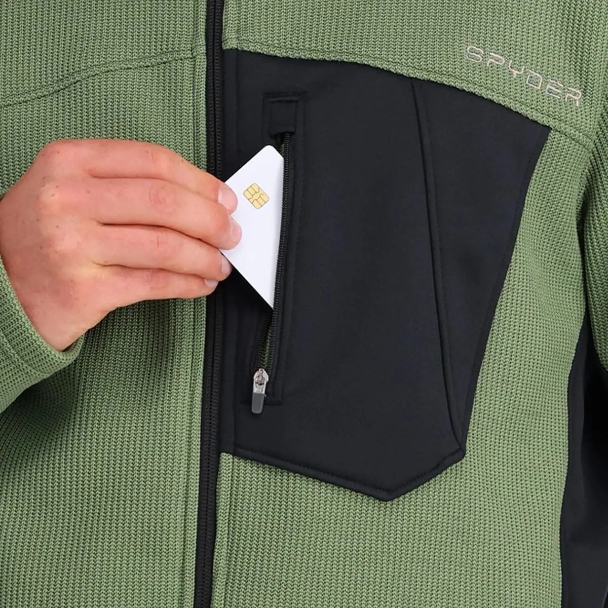 Spyder Men's Bandit Hybrid Full Zip Mid Layer Jacket