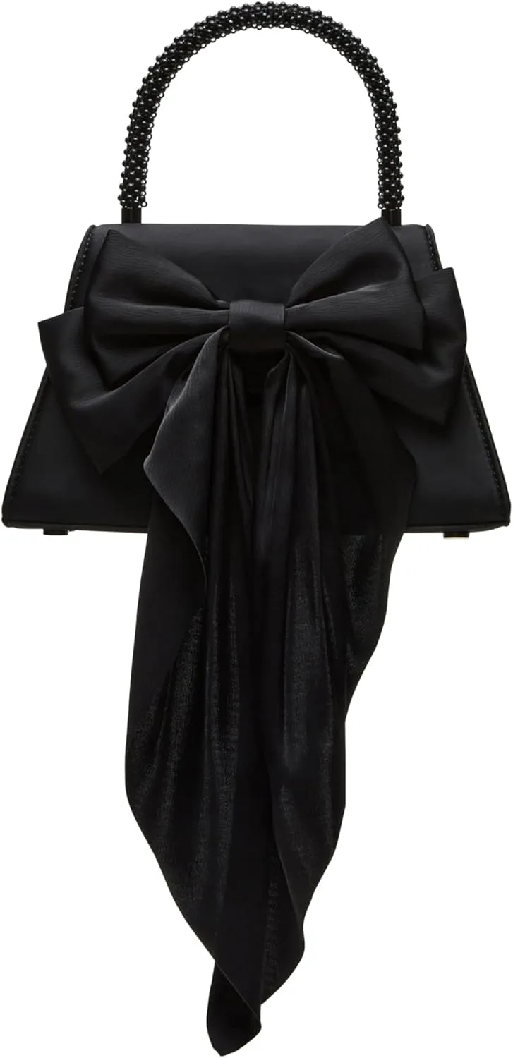 Steve Madden Cosette Satin Pearl Top Handle Bag, Black