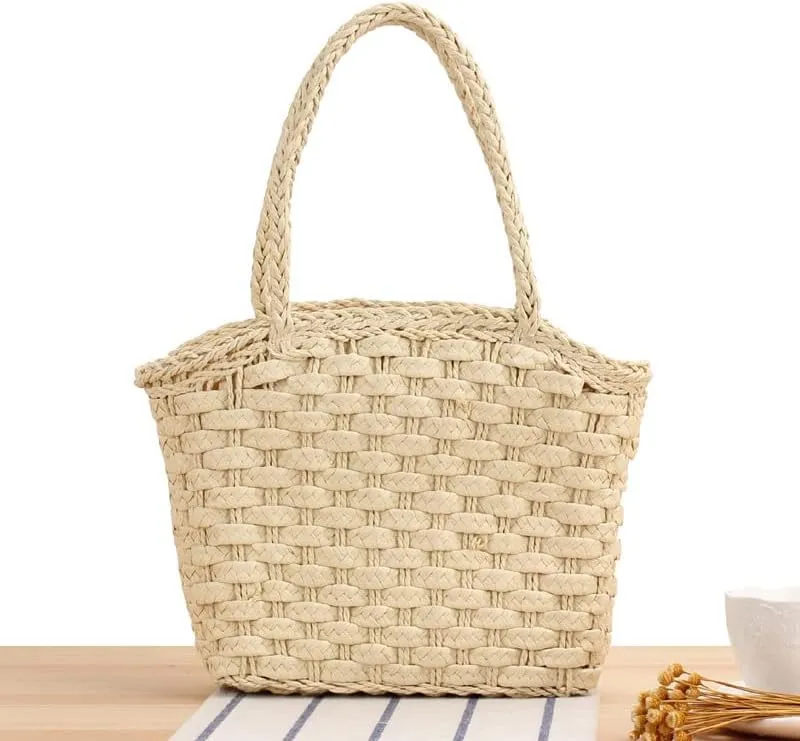 Straw Beach Bag for Women Summer Woven Tote Bag Rattan Hobo Bohemian Vacation Bags Waterproof Sandproof