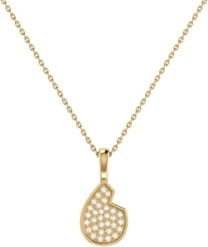 Street Cycle Open Teardrop Design Diamond Pendant with Chain for Women - Available in 14K Yellow, Rose Gold Vermeil and Non Vermeil 925 Sterling Silver Pendant (Color HI, Clarity I2-I3)