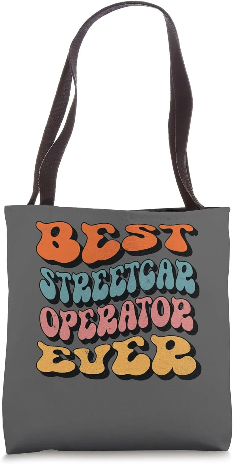 Streetcar Operator, Retro Groovy Streetcar Operator Squad Tote Bag