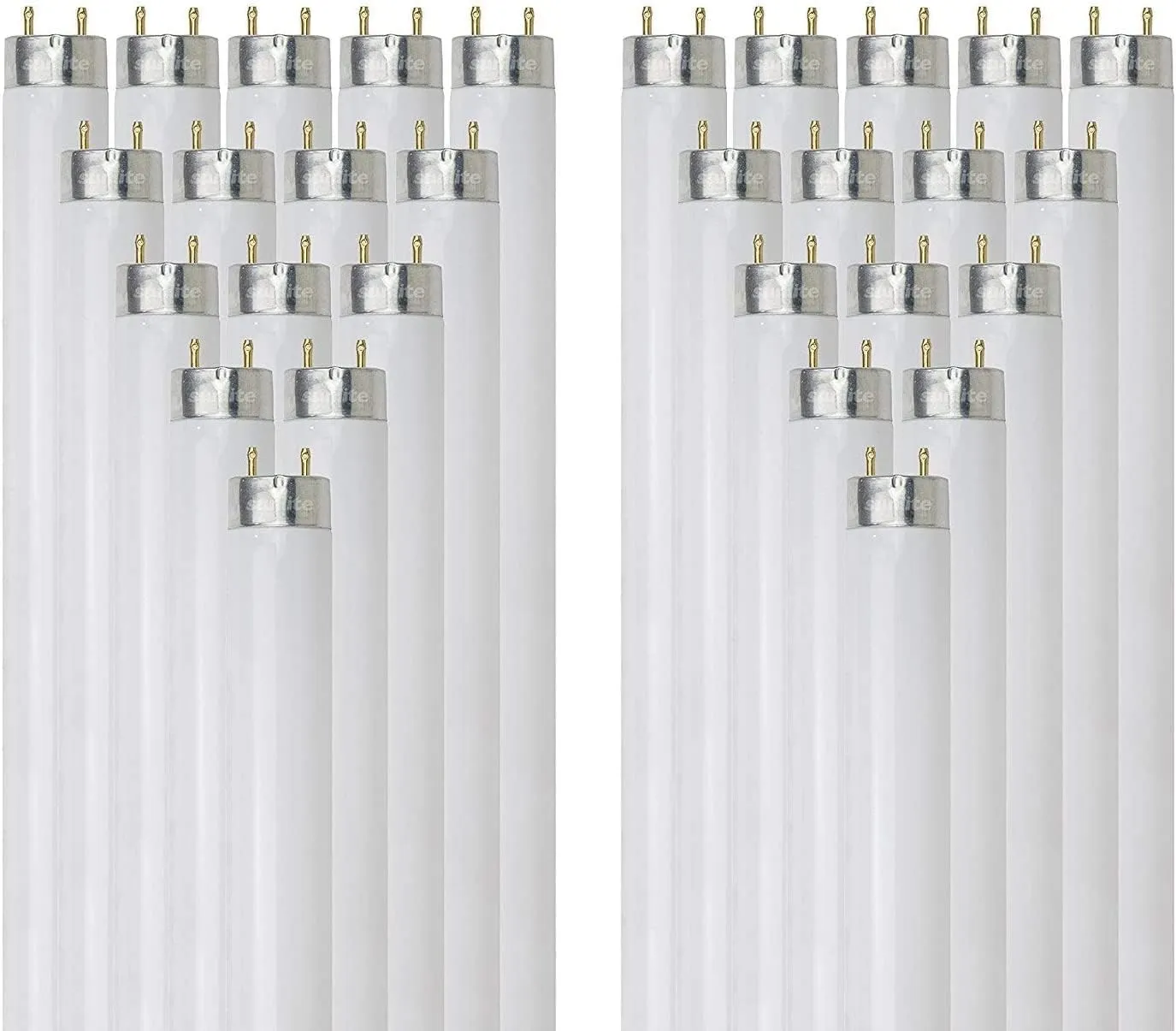 Sunlite 30125 2 Foot T8 Linear Fluorescent Lamp, 17 Watts, 1450 Lumens, F17T8/SP841, 4100K Cool White, Medium G13 Bi-Pin Base, ROHS Compliant, 30 Pack