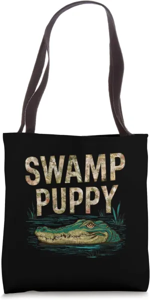 Swamp Puppy Alligator Crocodile Funny Tote Bag
