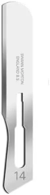 Swann-Morton® #14 Sterile Surgical Blades, Stainless Steel [Individually Packed, Box of 100]