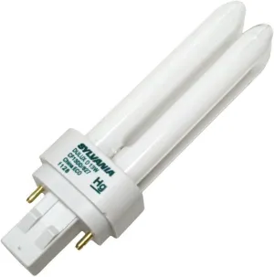 Sylvania 21117 (6-Pack) CF13DD/827/ECO 13-Watt Double Tube Compact Fluorescent Light Bulb, 2700K, 780 Lumens, 82 CRI, T4 Shape, GX23-2 Bi-Pin Base