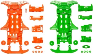 Tamiya 95355 Mini 4WD Fluorescent Chassis Set VS Chassis (Orange/Green)