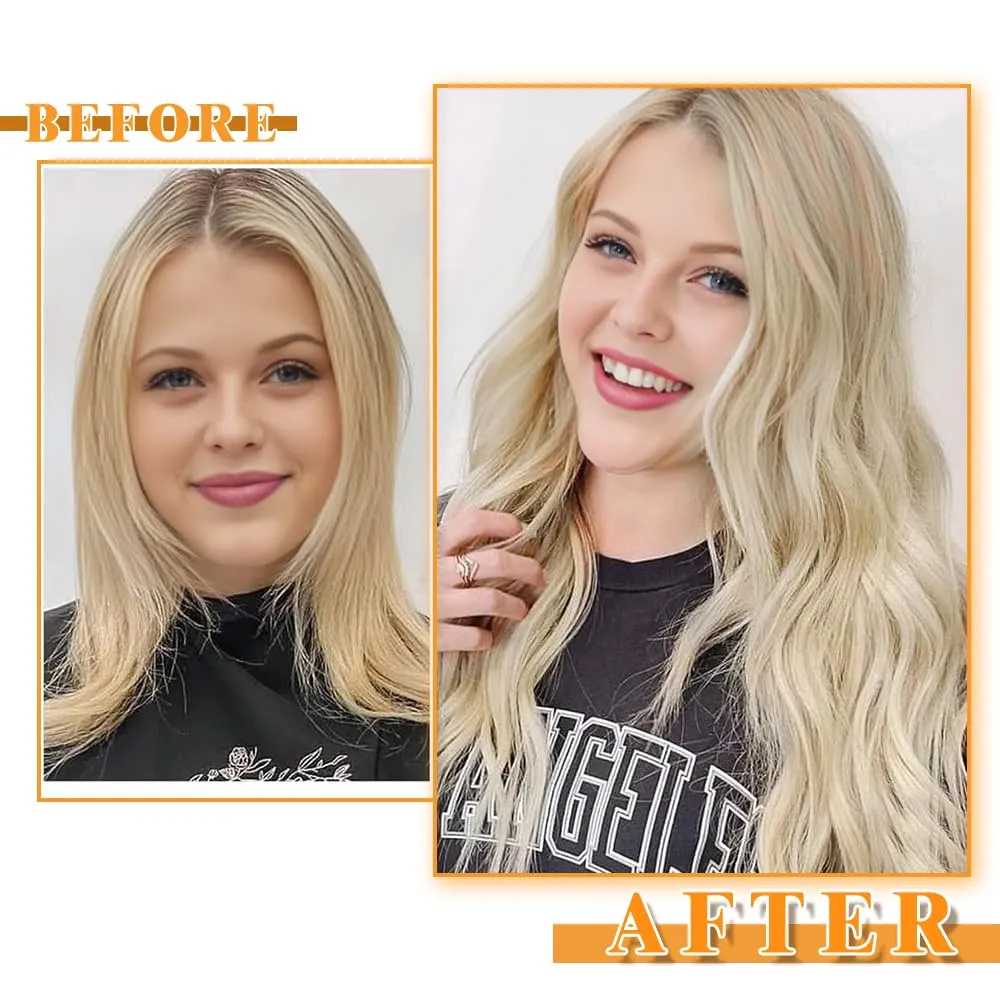 Tape in Hair Extensions Human Hair 14 Inch 20pcs Balayage Ash Blonde Mixed Platinum Blonde Straight Invisible Seamless Remy Tape in Hair Extensions Human Hair(18/60/60#,14 Inch)