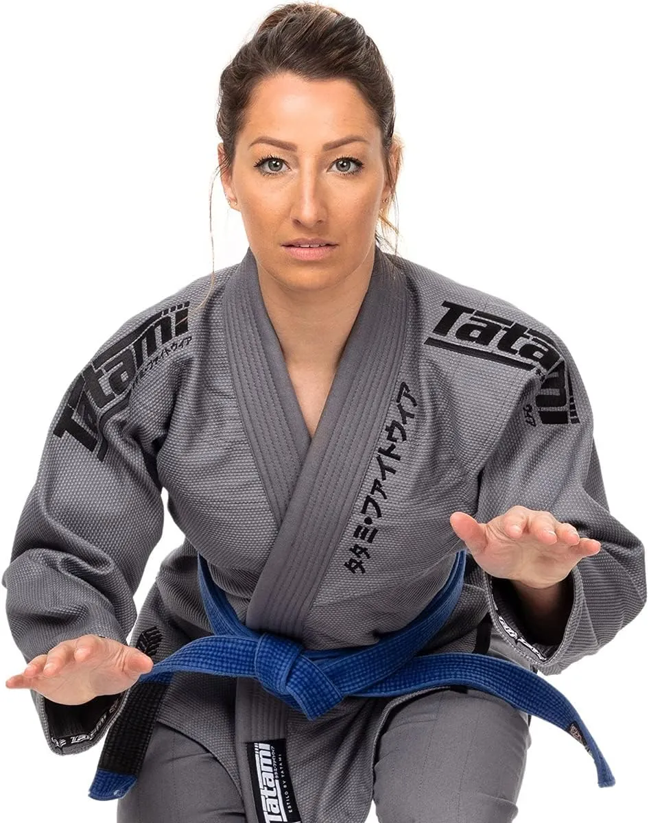 Tatami Fightwear Women's Estilo Black Label BJJ Gi - Gray/Blue