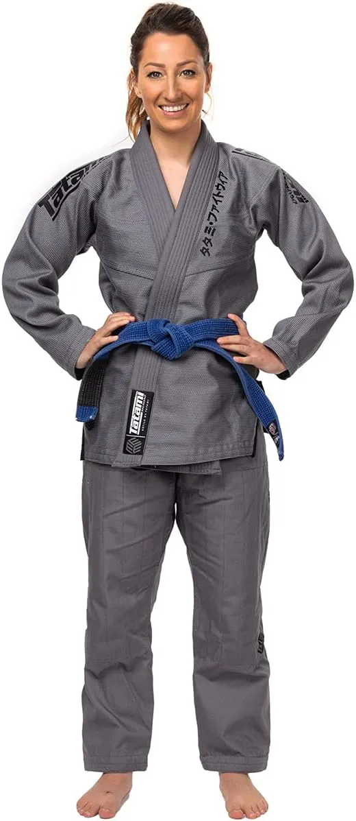 Tatami Fightwear Women's Estilo Black Label BJJ Gi - Gray/Blue