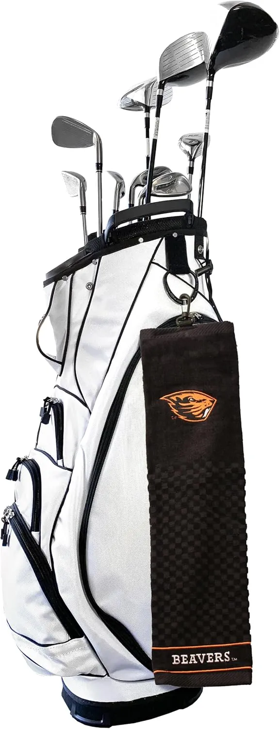 Team Golf NCAA Embroidered Golf Towel, Checkered Scrubber Design, Embroidered Logo