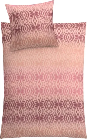 Tebas Bed Linen, Cotton, Pastel Rose, 155 x 220 cm (80 x 80 cm)