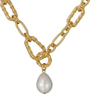 Ted Baker London Timora Twisted Pearl Pendant Necklace for Women (Gold/Pearl)