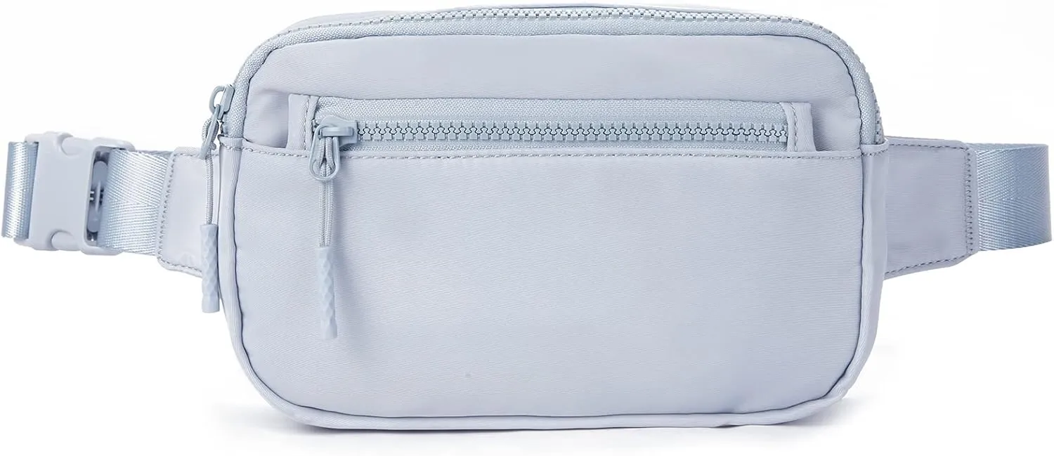 Telena Fanny Packs for Women Men Fashionable Cross Body Belt Bag with Adjustable Straps Grey Blue