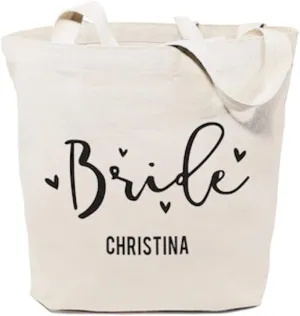 The Cotton & Canvas Co. Wedding, Bridesmaid Gift, Beach, Shopping and Travel Resusable Shoulder Tote and Handbag