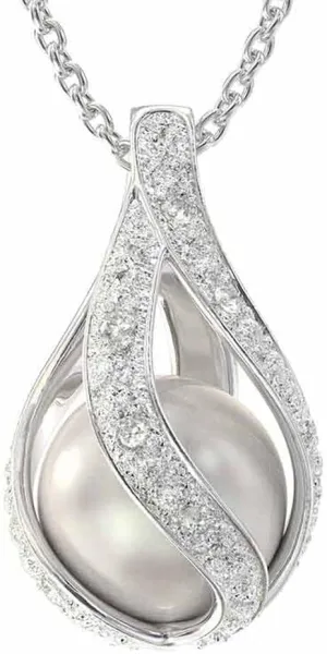 The Danbury Mint Love's Embrace Pendant (Silver) - Pearl Jewelry - Woman's Pendants - Gift for Her #6773-0010