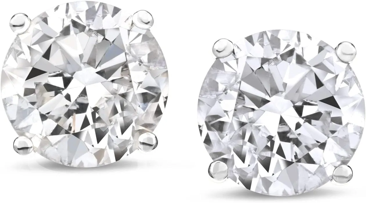 The Diamond Channel CERTIFIED 1 to 6 Carat LAB GROWN Solitaire Diamond Stud Earrings Round Cut 4 Prong Screw Back (F-G Color, VS1-VS2 Eye Clean Clarity)