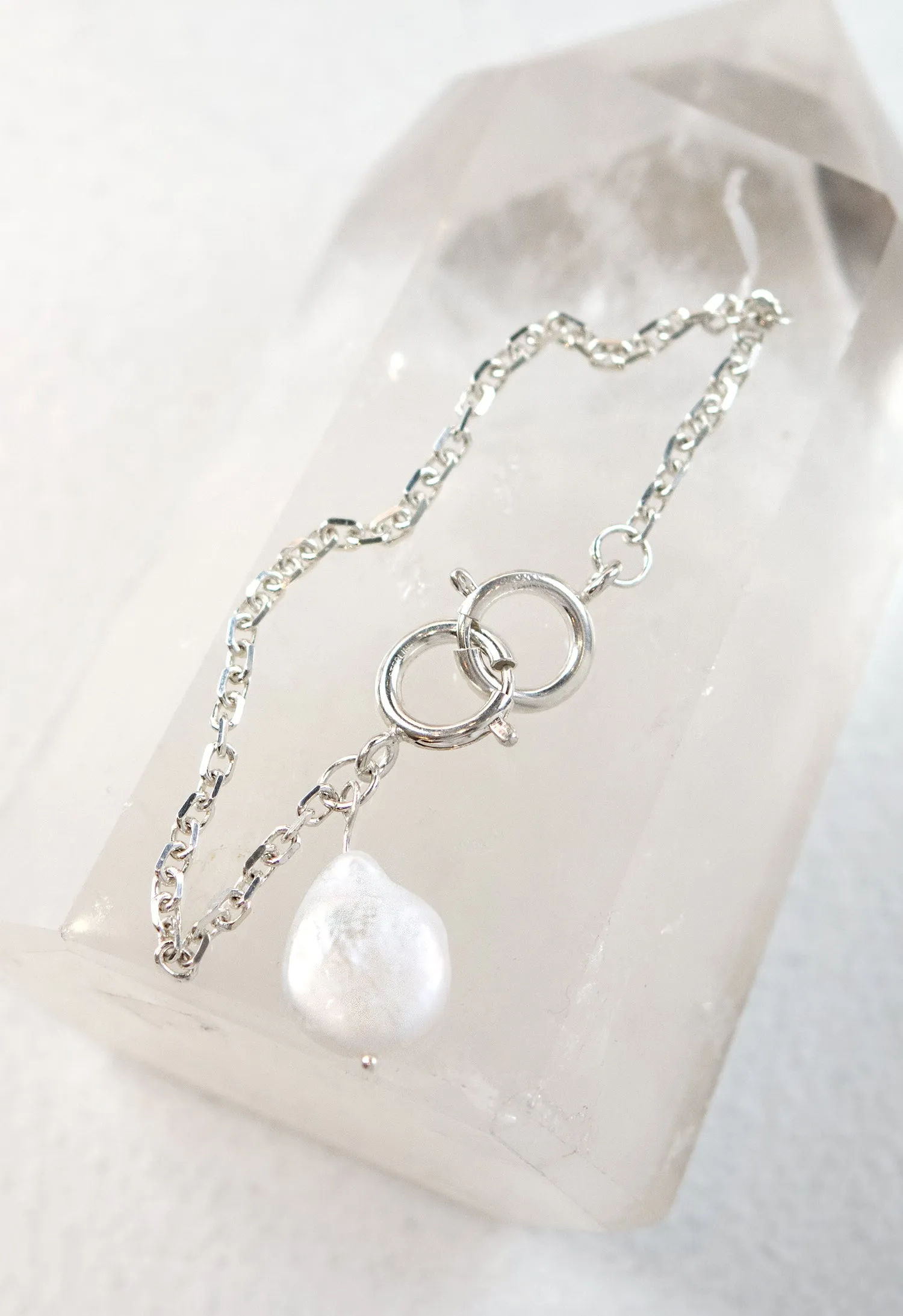 The Double Clasp Pearl Charm Bracelet