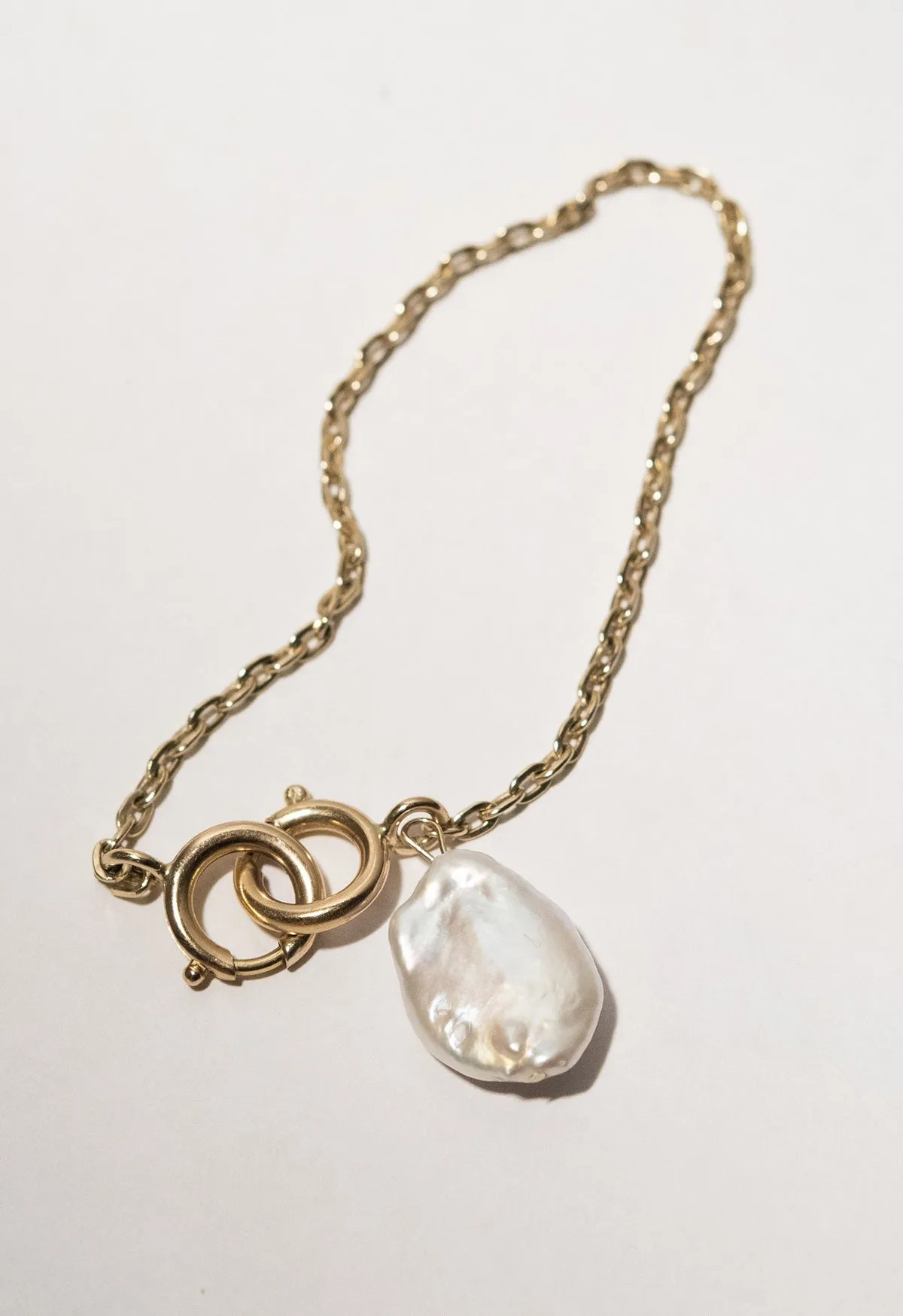 The Double Clasp Pearl Charm Bracelet
