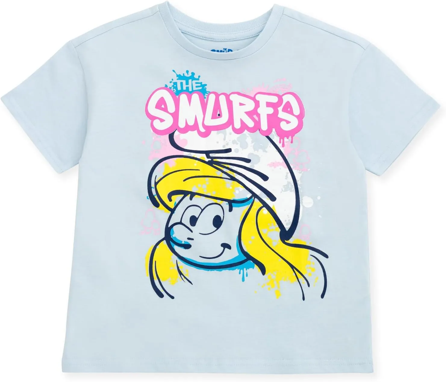 The Smurfs Girls T-Shirt and French Terry Shorts Outfit Set Toddler to Big Kid Sizes (2T - 10-12)