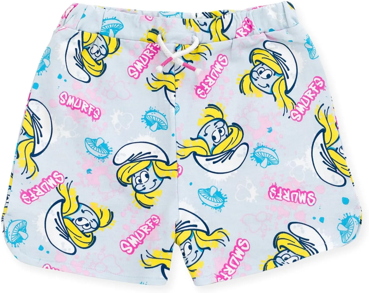 The Smurfs Girls T-Shirt and French Terry Shorts Outfit Set Toddler to Big Kid Sizes (2T - 10-12)