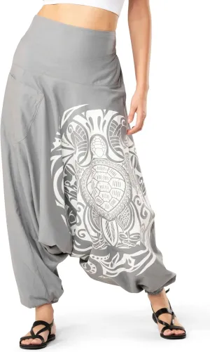 The Veshti Company Women's Printed Summer Harem Pants, Cotton Boho Hippie Casusal Oversized Palazzo Pant for Women
