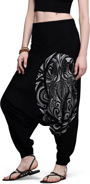 The Veshti Company Women's Printed Summer Harem Pants, Cotton Boho Hippie Casusal Oversized Palazzo Pant for Women
