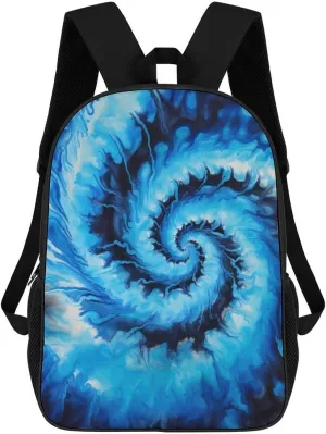 Tie Dye Psychedelic Spiral 17 Inch Backpack Travel Laptop Backpack Business Computer Backpack with Adjustable Straps