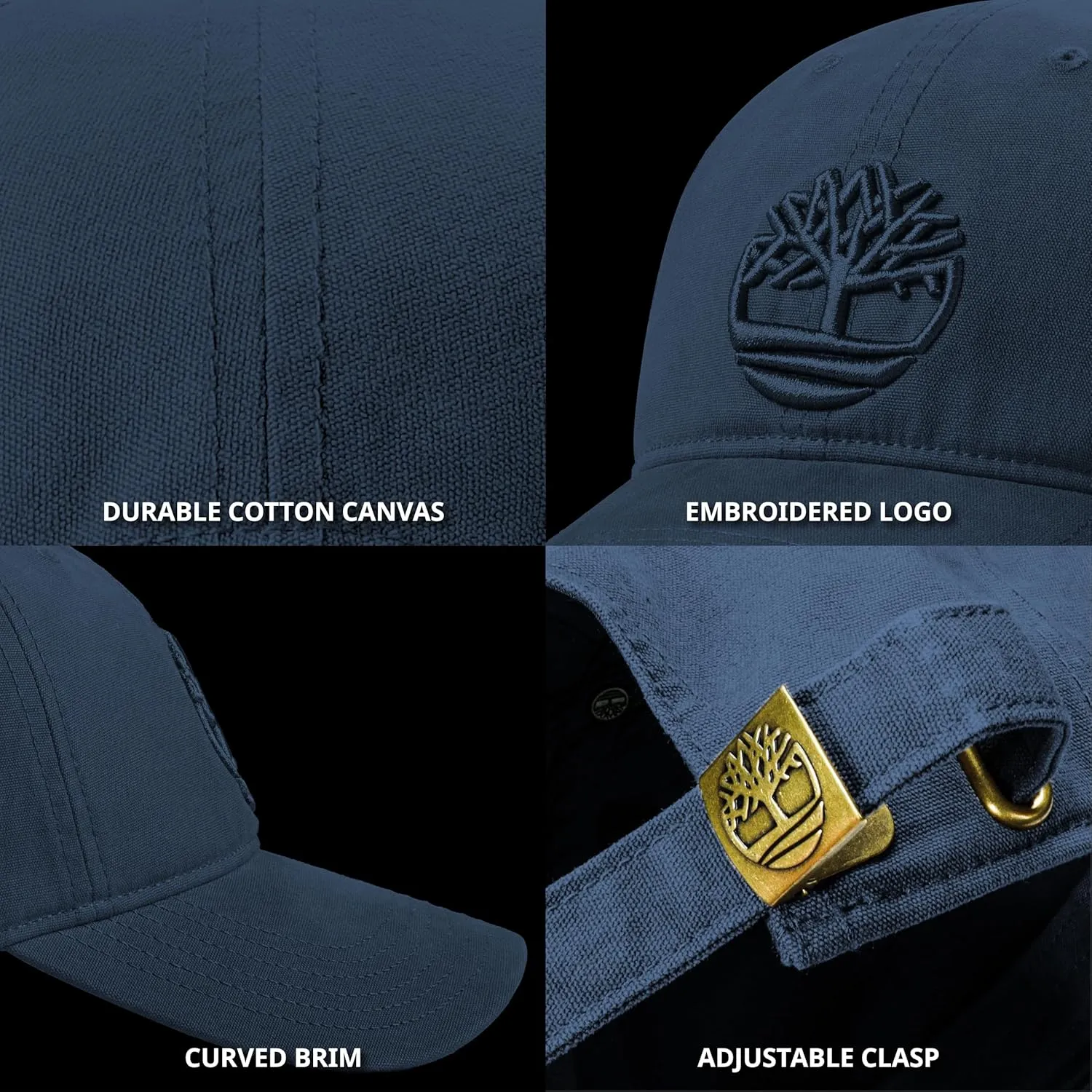 Timberland Soundview Men's Baseball Cap - Cotton Canvas, Adjustable, Lightweight & Stylish Hat for Outdoor Activities