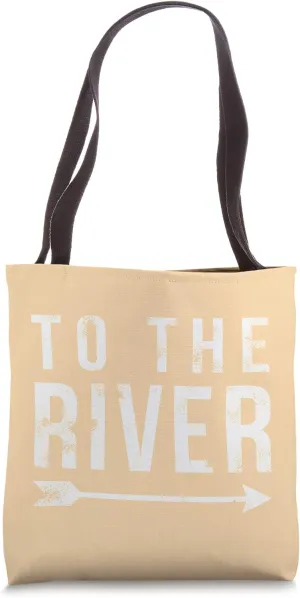 To The River - Rustic Quote - Vintage Papaya Yellow Tote Bag