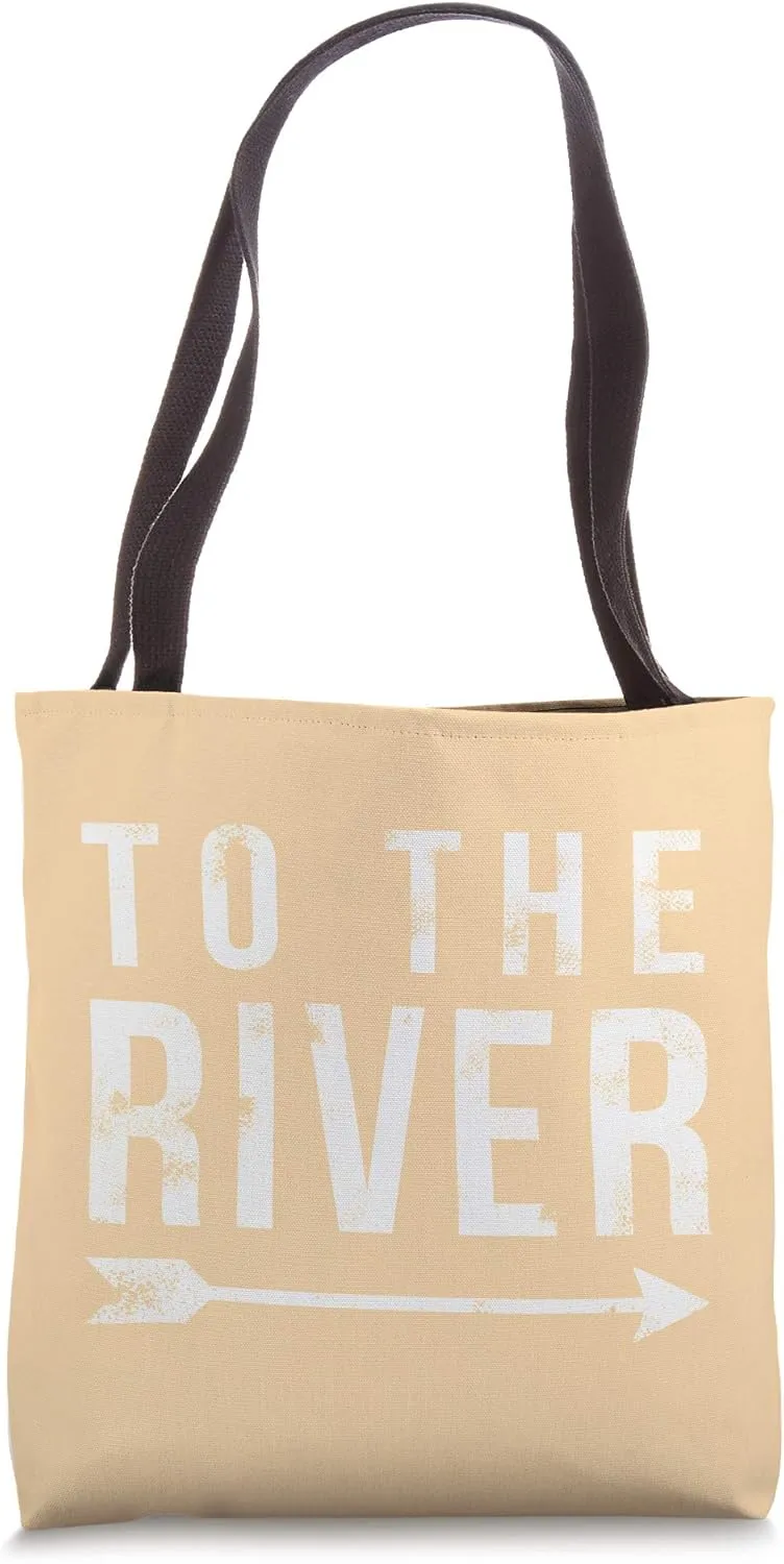 To The River - Rustic Quote - Vintage Papaya Yellow Tote Bag