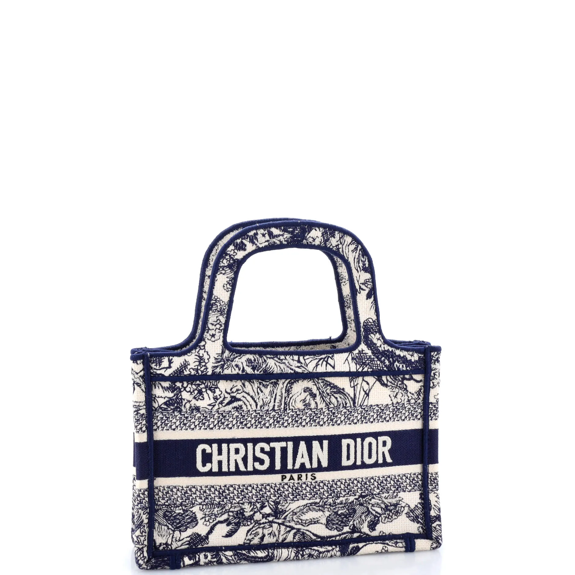 Toile de Jouy Book Tote Embroidered Canvas Mini