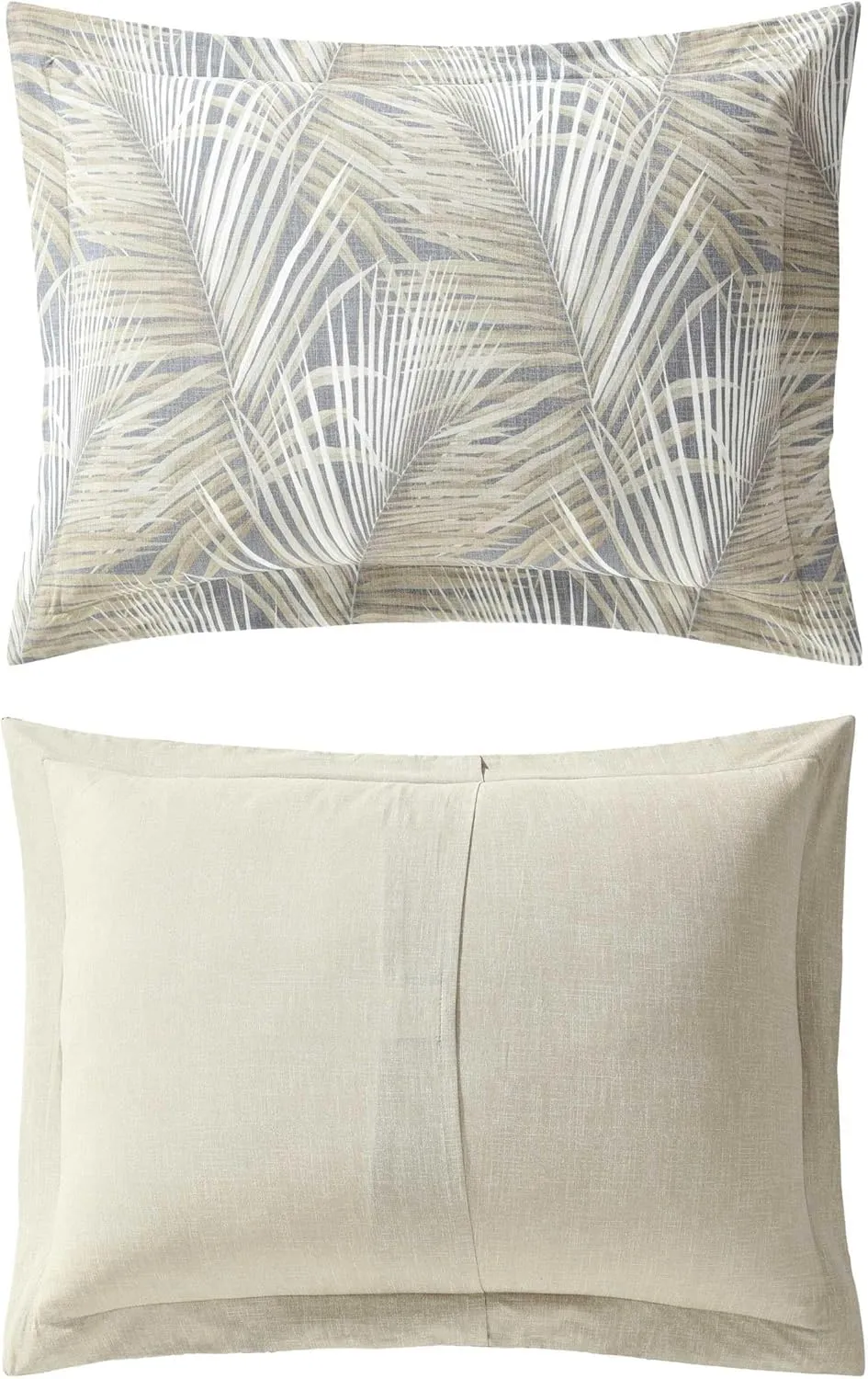 Tommy Bahama - Queen Comforter Set, Cotton Bedding with Matching Shams & Bedskirt, Medium Weight Bedding Set for All Seasons (Raffia Palms Brown, Queen)