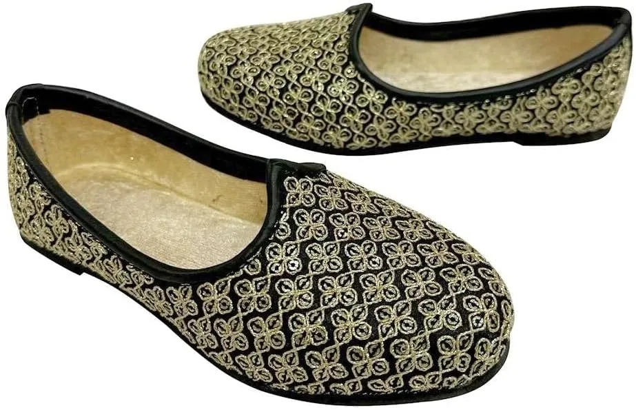 Traditional Unisex Mojari Juttis for Kids - Designer Sherwani Kurta & Lehenga Shoes Stylish - Ethnic Footwear for Boys & Girls