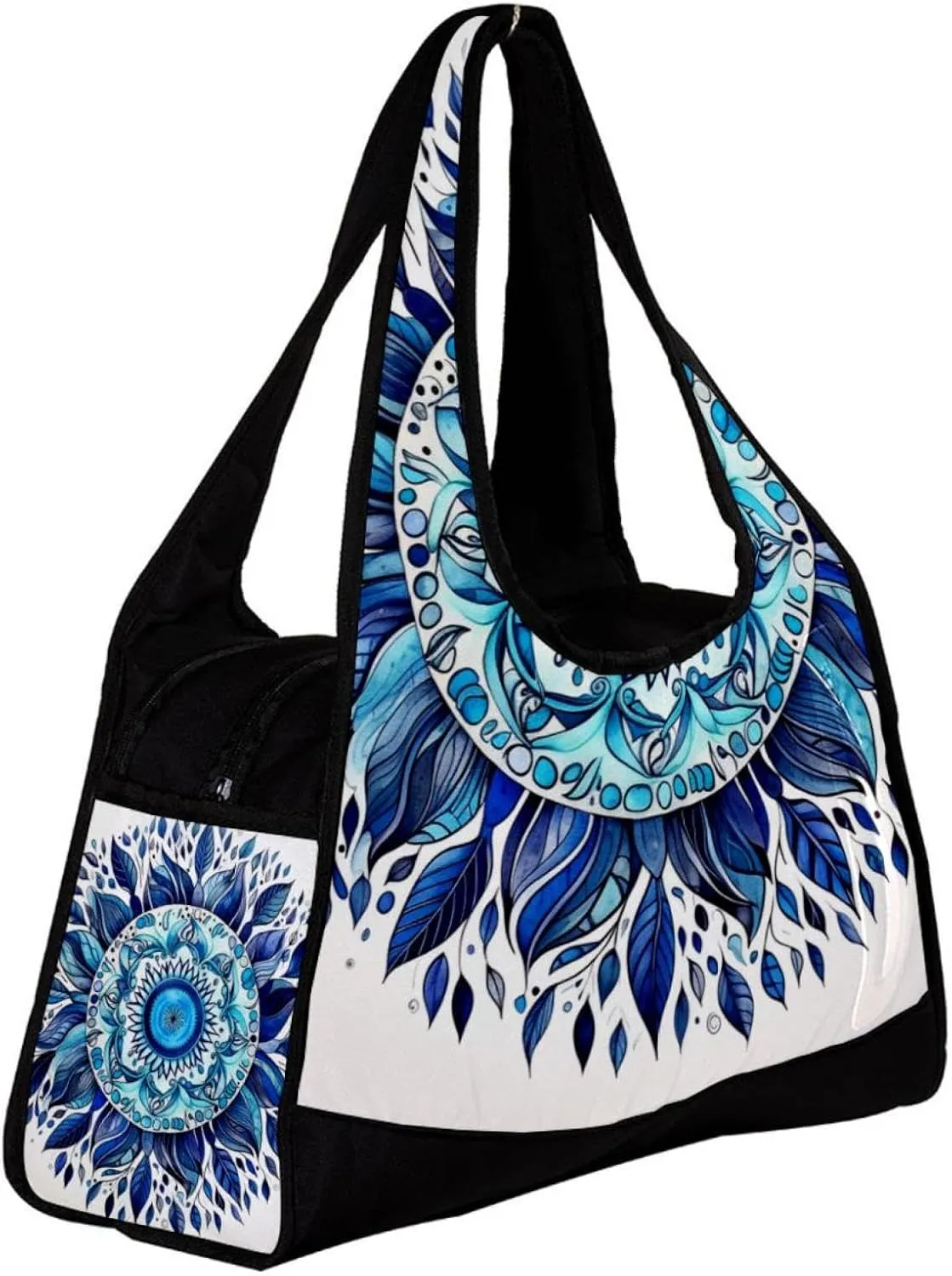 Travel Bag,Mens Gym Bag,Womens Gym Bag,Bohemian Ethnic Mandala Leaves,Sports Bag