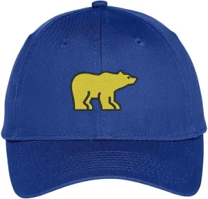 Trendy Apparel Shop Golden Bear Embroidered Animal Themed Cap