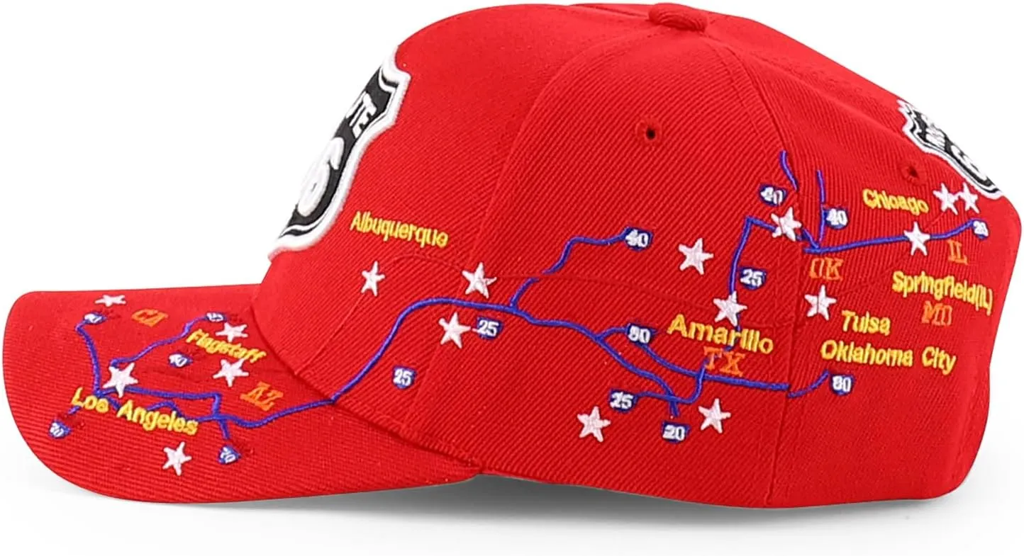 Trendy Apparel Shop Route 66 Classic Car Embroidered Structured Baseball Cap