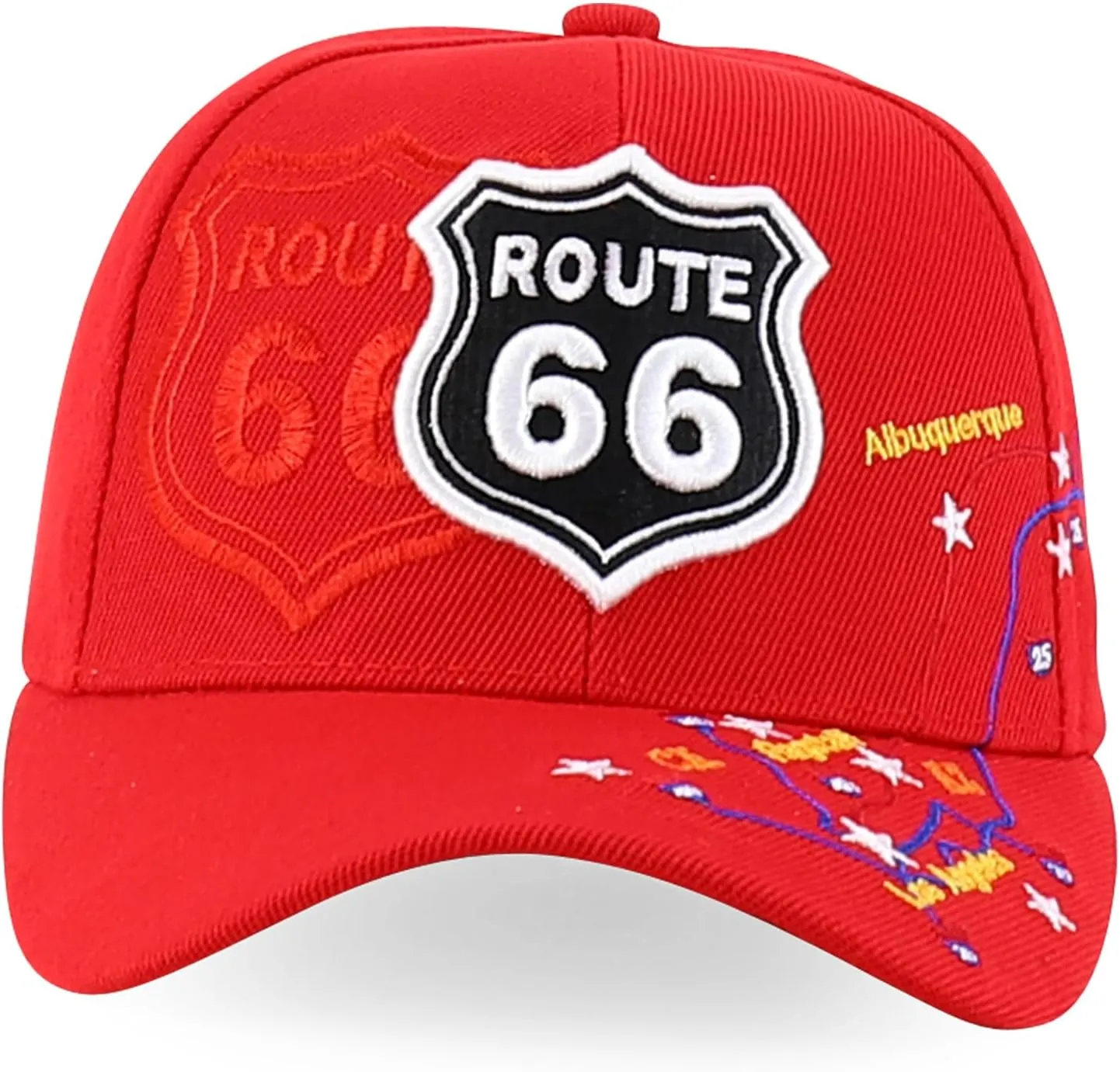 Trendy Apparel Shop Route 66 Classic Car Embroidered Structured Baseball Cap