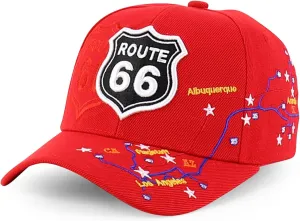 Trendy Apparel Shop Route 66 Classic Car Embroidered Structured Baseball Cap