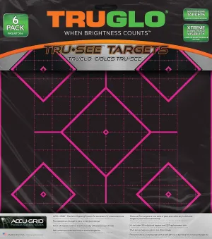 TRUGLO 12X12 Tru-See 5-Diamond Bright Fluorescent Self-Adhesive High-Visible Reactive Splatter Targets, Available in 6, 12, 25 or 50-Pack Options