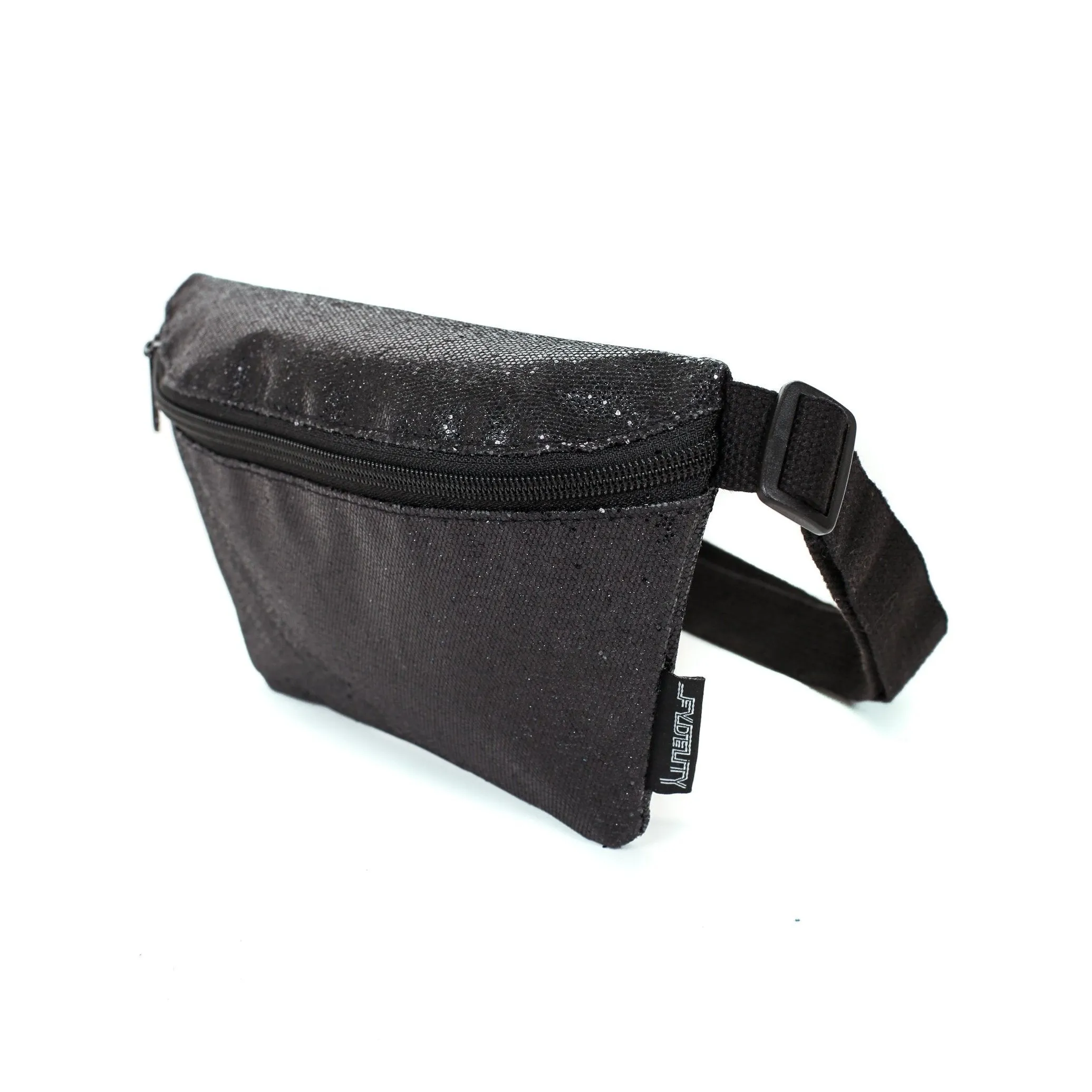 Ultra Slim Black Glam Fanny Pack
