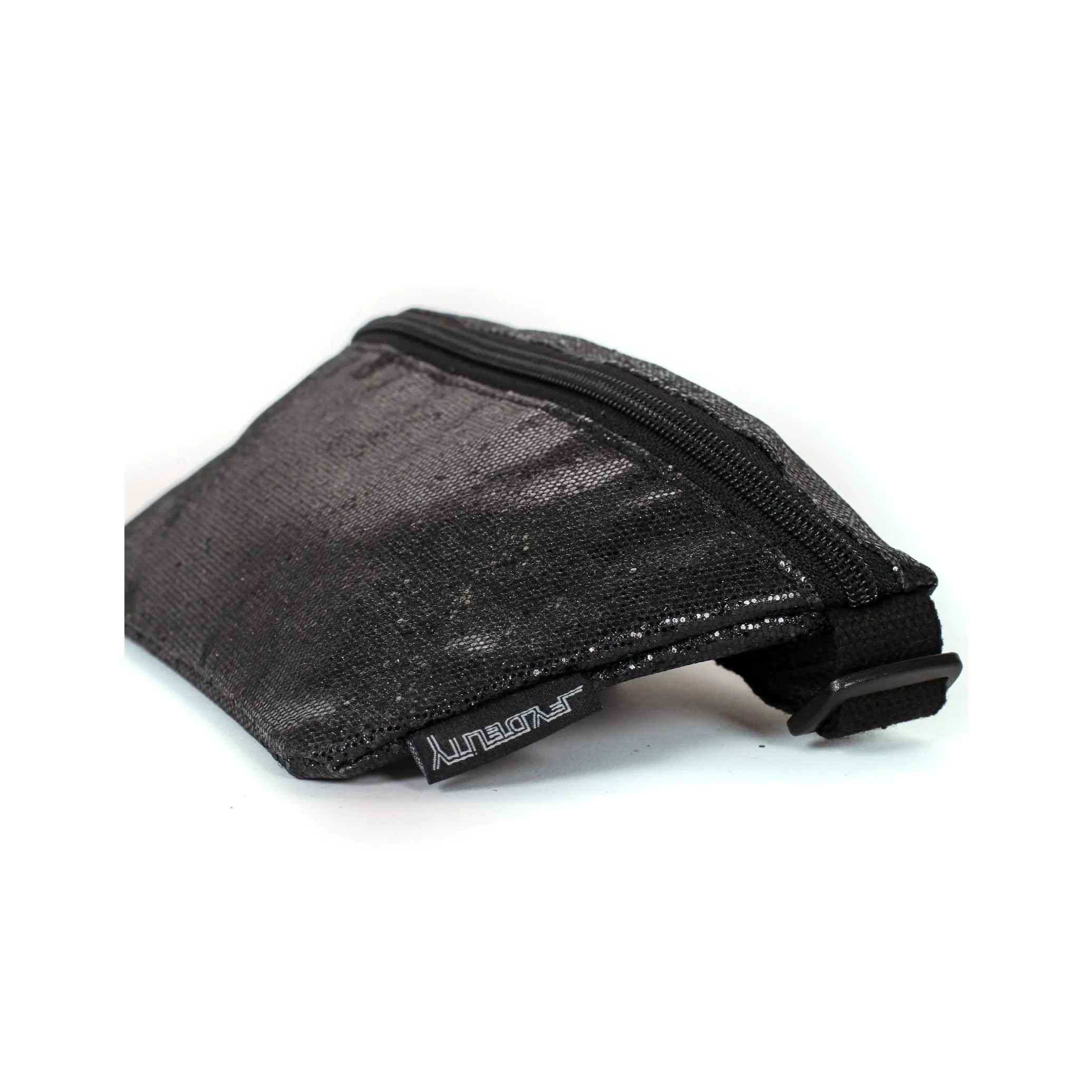 Ultra Slim Black Glam Fanny Pack
