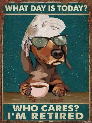 UPABLUNSO Dachshund Drinking Coffee Diamond Painting Kits, Happy Life Diamond Art by Number Kits for Home Decor Mother's Day Gift Pleasure Ideal Gift 12x16 Inch
