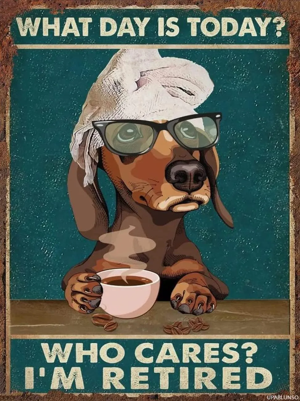 UPABLUNSO Dachshund Drinking Coffee Diamond Painting Kits, Happy Life Diamond Art by Number Kits for Home Decor Mother's Day Gift Pleasure Ideal Gift 12x16 Inch