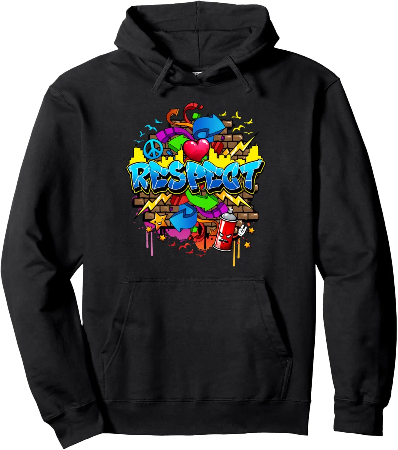 Urban - Respect Graffiti Graphic Pullover Hoodie