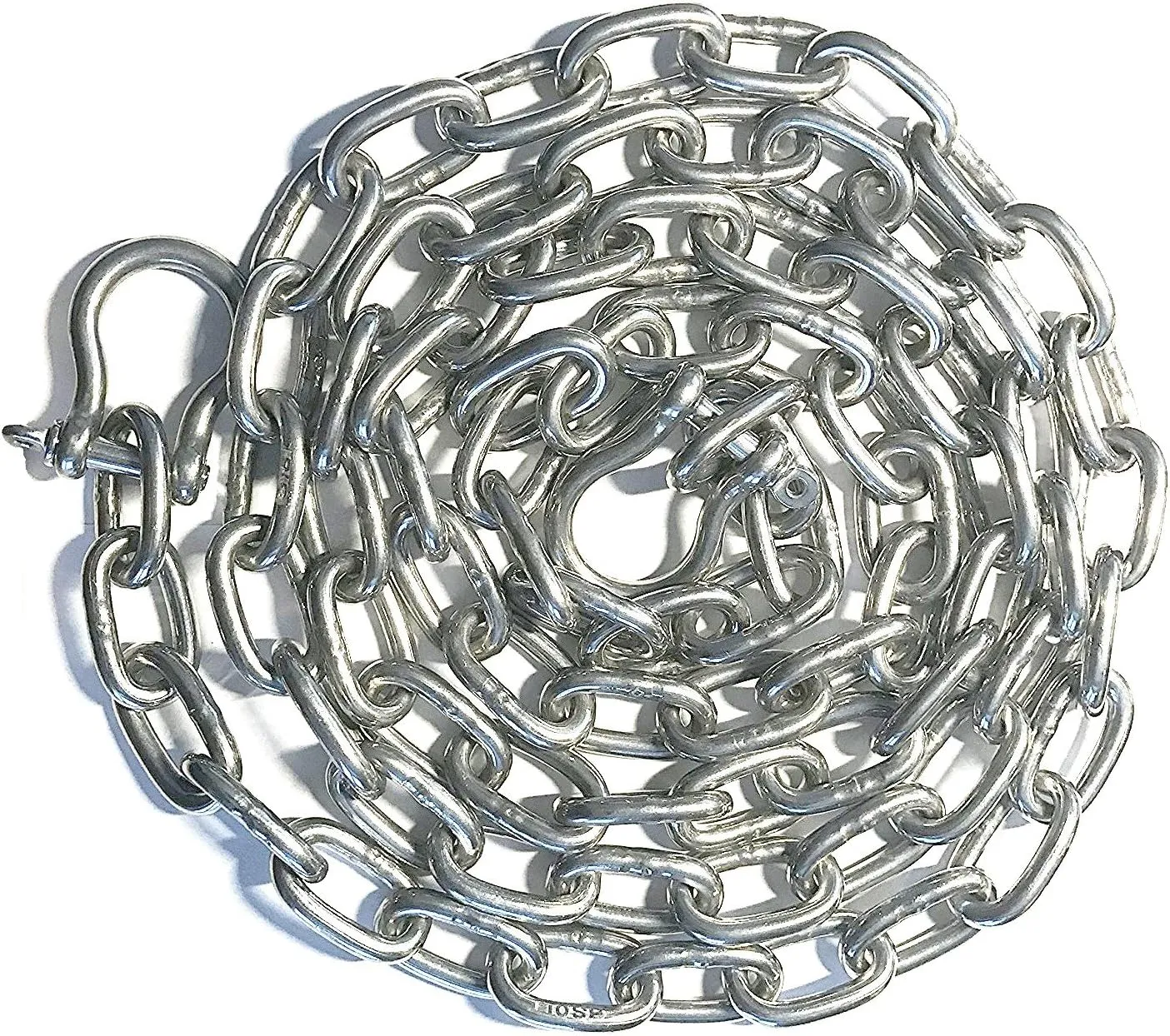 US Stainless Stainless Steel 316 Anchor Chain 5.5mm or 3/16" by 10' Long Shackles