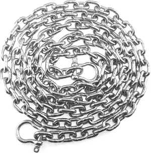 US Stainless Stainless Steel Windlass Anchor Chain 316 7mm (1/4") DIN766 by 10' with Shackles