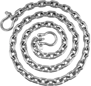 US Stainless Stainless Steel Windlass Anchor Chain 316 8mm (5/16") DIN766 by 6' with Shackles