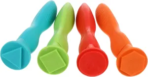 Vaguelly 4pcs Rubber Stamps for Creative Graffiti Drawing Tools with Handle for Fun Painting and Craft Projects Enhancing Imagination and Hand Skills