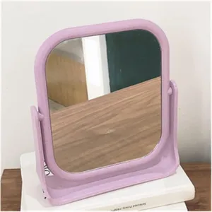 Vanity Mirror Mirror Desktop Makeup Mirror Female Student Dormitory Desktop can Stand Lovely Portable Vanity Mirror Small Square Household Double-Sided Mirror Makeup Mirror
