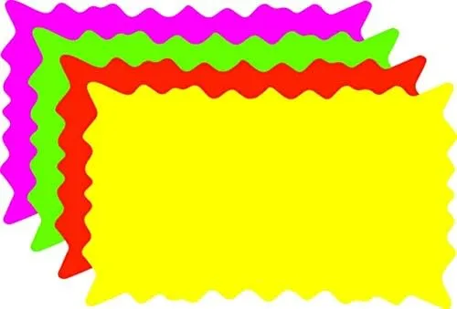 Variety Pack Color Die Cut Blank Retail Store Sign Cards 5" X 7" 100ea/pack